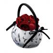 Black or Red and White Wedding Flower Girl Basket