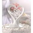 Porcelain Hearts Wedding Cake Topper