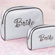 Satin Bride Cosmetic Travel Bag Set of 2