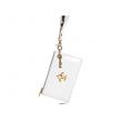 White Patent Fleur De Lis Wristlet Purse