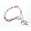 Breast Cancer Awareness Pink Ribbon Toggle Bracelet