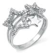 Sterling Silver CZ Stars Ring