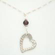 Forever Love Garnet Heart Necklace