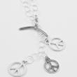 Silver Chain Link Peace Sign Necklace