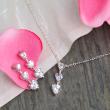 Triple Heart CZ Necklace and Earrings Jewelry Set
