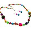 Bright Multi-color Beaded Necklace and Earrings Set
