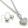 Crystal Heart Necklace and Earrings Set