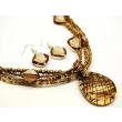 Brown Murano Glass Beaded Necklace and Earrings Jewelry Set