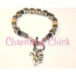 West Virginia University Mountaineers Beaded Charm Bracelet