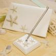 Beach Wedding Collection Guest Book and Pen Set Ivory