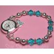 Ovarian Cancer Awareness Teal Ribbon Swarovski Crystal Watch