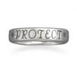Bless Protect Guide Sterling Silver Ring