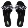OKA b. Madison Black with Zebra Print Ribbon Sandals