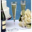 Modern Bride and Groom Champagne Flute Glasses
