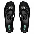 OKA b. Samantha Black Crystal Flip Flop Sandals