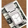 Engraved Silver Watch Money Clip