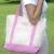 Monogrammed Pink Canvas Tote Bag