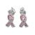 CZ Breast Cancer Awareness Pink Ribbon Earrings