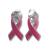 Breast Cancer Awareness Pink Ribbon Enamel Earrings