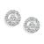CZ Sterling Silver Peace Sign Stud Earrings