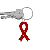 Red Awareness Ribbon Enamel Keychain