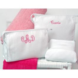 Monogrammed Terry Cosmetic Bag Set