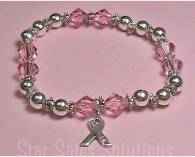 Breast Cancer Survivor Swarovski Crystal Beaded Bracelet