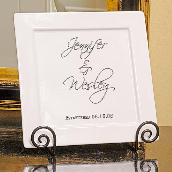 Wedding Guest Book Personalized Square Signature Platter