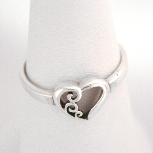 Sterling Silver Heart Filigree Ring