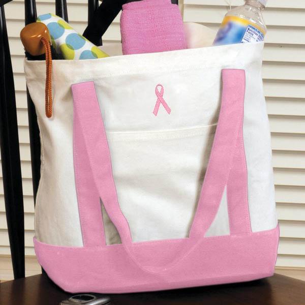 Breast Cancer Awareness Pink Ribbon Tote Bag