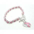 Breast Cancer Awareness Pink Ribbon Toggle Bracelet