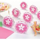 Pink Flower Favor Boxes - Set of 12