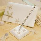Beach Wedding Collection Guest Book and Pen Set Ivory