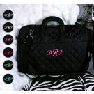 Monogrammed Black Quilted Laptop Bag