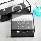 Antiqued Metal and Glass Engraved Jewelry Box