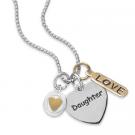 Love Daughter Multi-Charm Sterling Silver Necklace