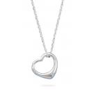 Sterling Silver Floating Heart Charm Necklace