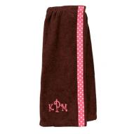 Personalized Brown and Pink Bath Wrap Robe