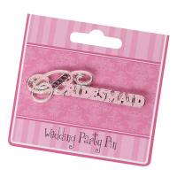 Wedding Party Pink Crystal Bridesmaid Pin