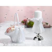 Beads and Bows White Flower Girl Basket