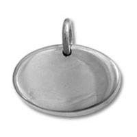 Oval Disk Sterling Silver Charm for Engraving