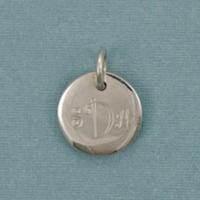 Large Round Sterling Silver Engraved Charm