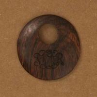Engraved Large Round Wooden Pendant