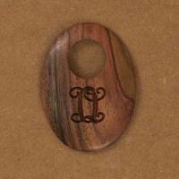 Engraved Oval Wood Pendant
