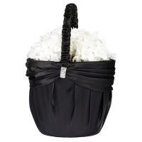 Black Satin Flower Girl Basket