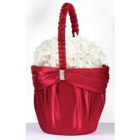 Red Satin Flower Girl Basket