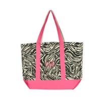 Monogrammed Zebra Print Tote Bag