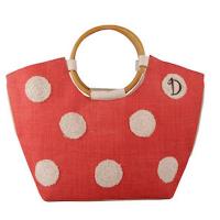 Personalized Red Jute Tote Bag