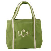 Monogrammed Lime Green Mini Tote Bag