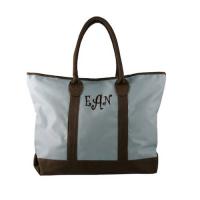 Sophisticate Blue Monogrammed Tote Bag